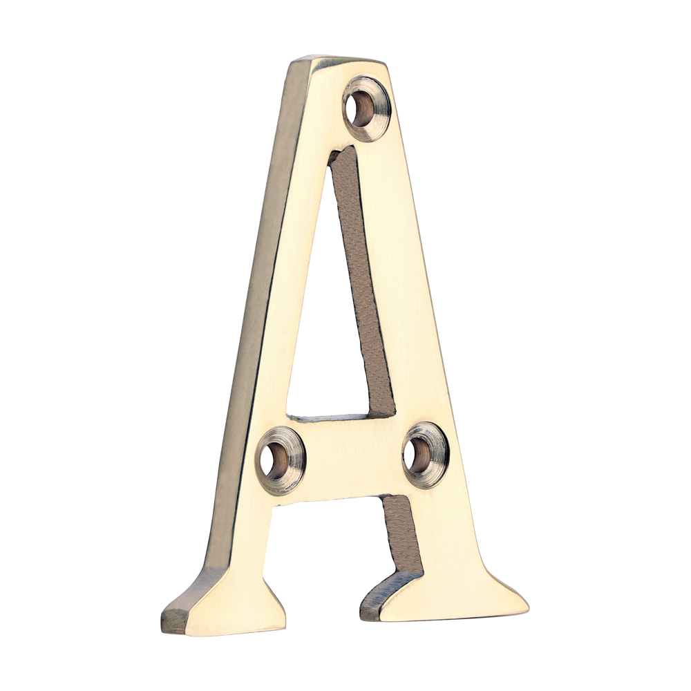 Door Letter A - Polished Brass