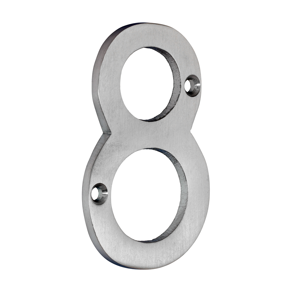 Door Numeral 8 - Satin Chrome