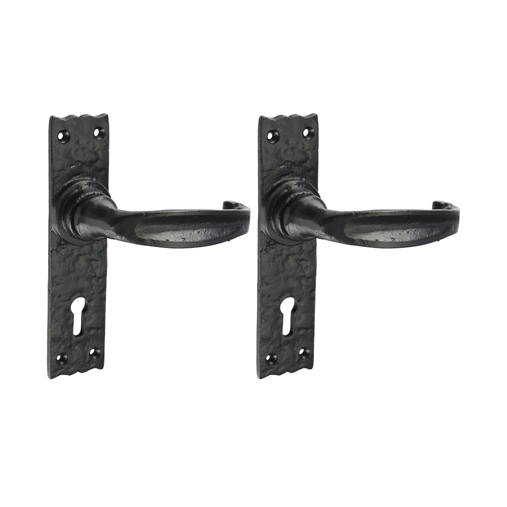 Narrow Style Lever Lock Handles - Antique Black