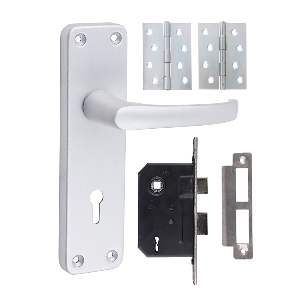 Contractors 3L Lock Door Pack - Satin Anodised Aluminium