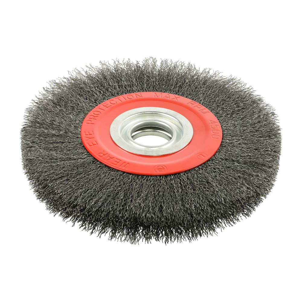 Wheel Brush with Plastic Reducer Set - Crimped Steel Wire