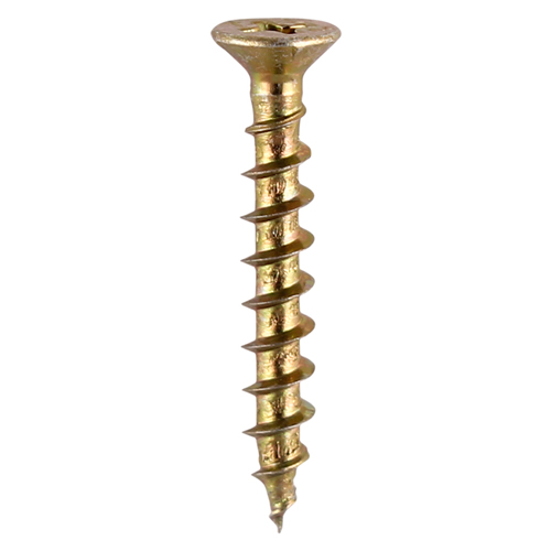 Window Fabrication Screws - Countersunk with Ribs - PH - Single Thread - Gimlet Point - Yellow