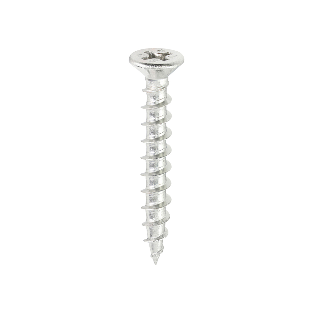 Window Fabrication Screws - Countersunk with Ribs - PH - Single Thread - Gimlet Tip - Stainless Steel