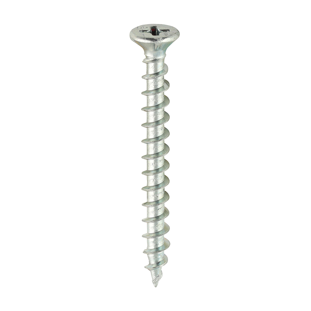 Window Fabrication Screws - Countersunk with Ribs - PH - Single Thread - Gimlet Point - Zinc