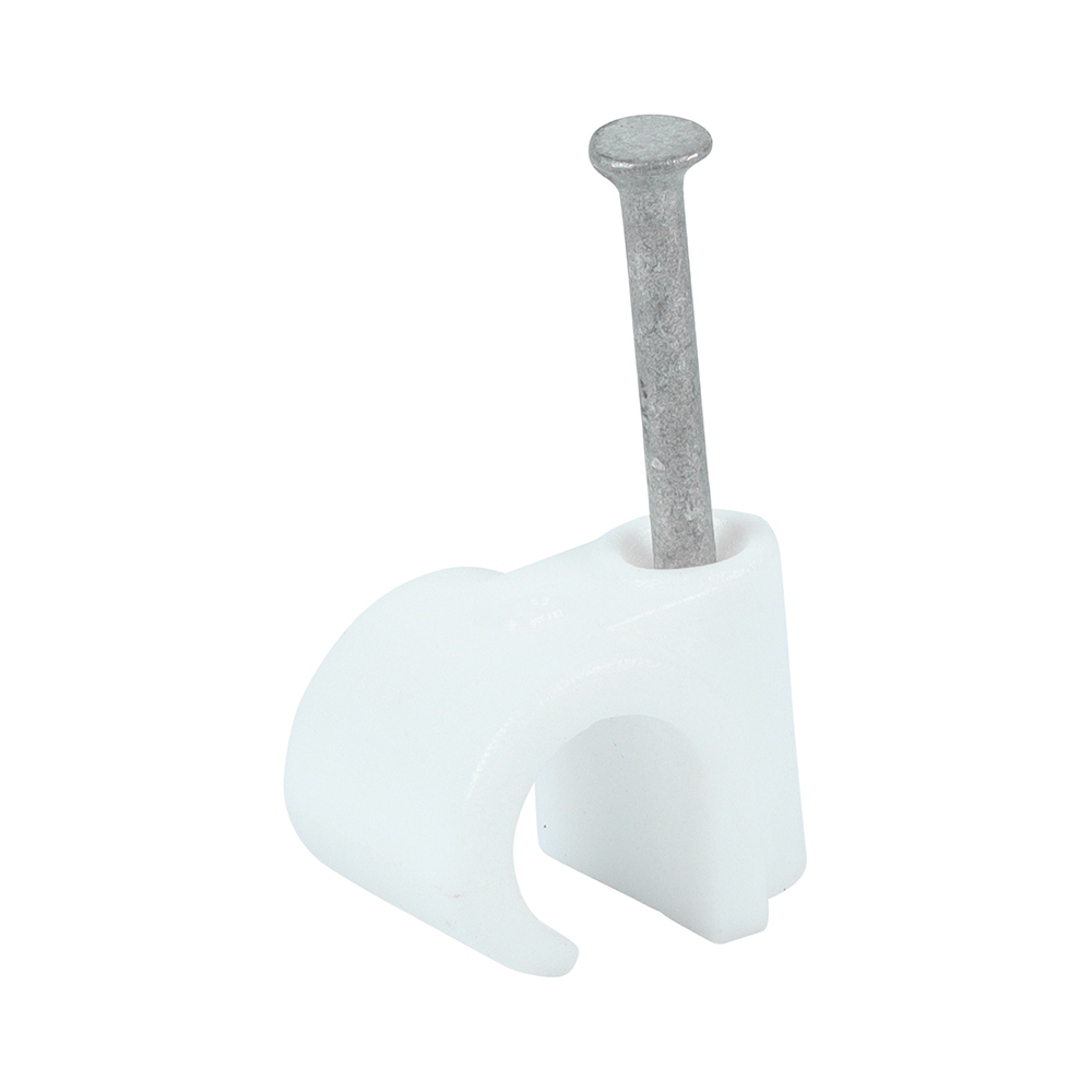 Round Cable Clips - White