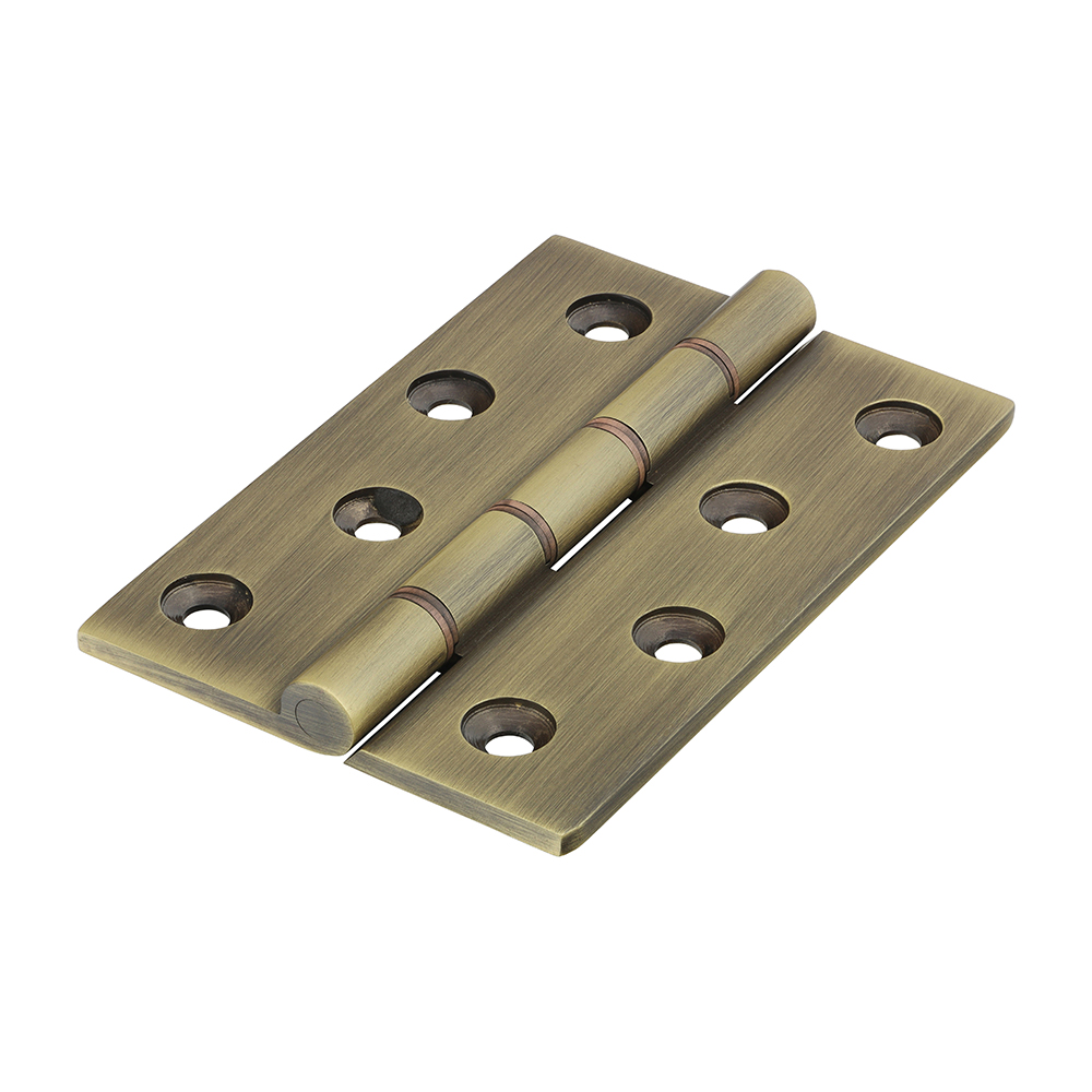 Double Phosphor Bronze Washered Butt Hinge - Solid Brass - Antique Brass