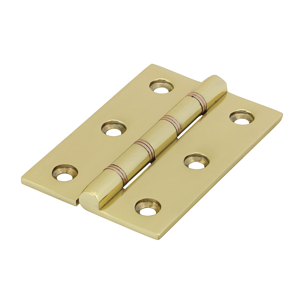 Double Phosphor Bronze Washered Butt Hinge - Solid Brass - Polished Brass
