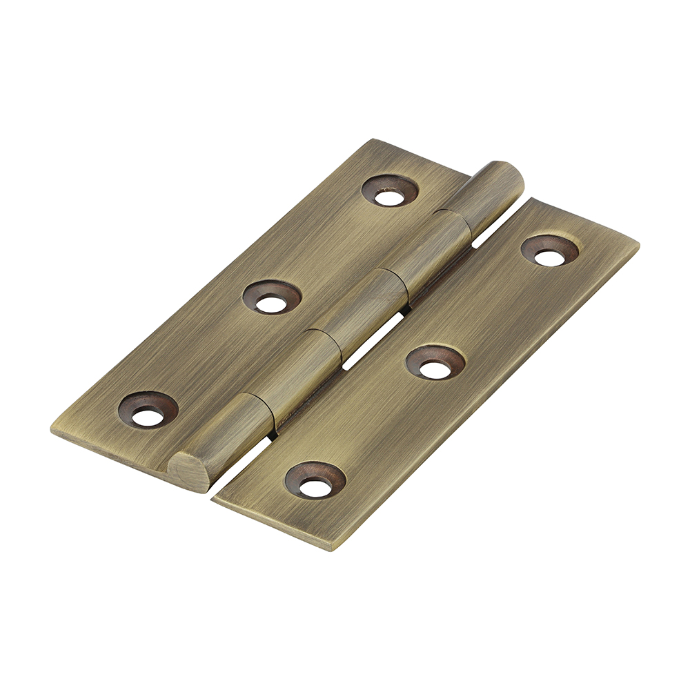 Solid Drawn Hinge - Solid Brass - Antique Brass