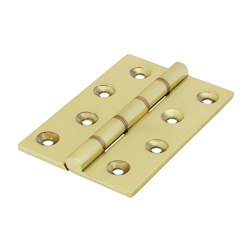 Double Phosphor Bronze Washered Butt Hinge - Solid Brass - Polished Brass