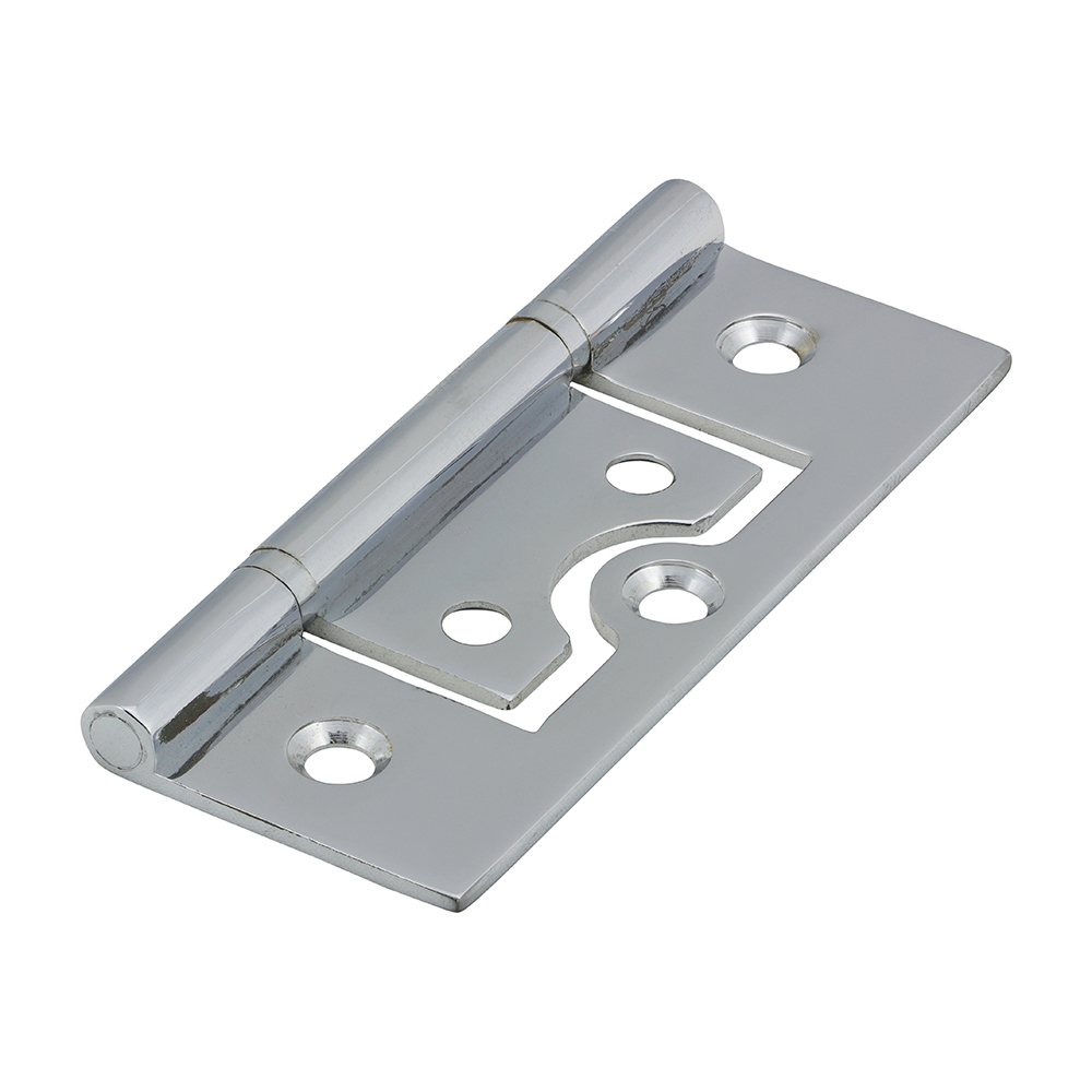 Plain Bearing Flush Hinge - Solid Brass - Polished Chrome