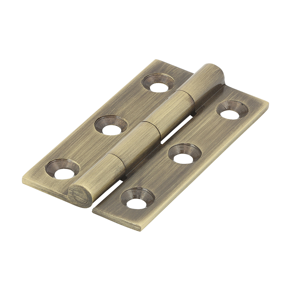 Solid Drawn Hinge - Solid Brass - Antique Brass
