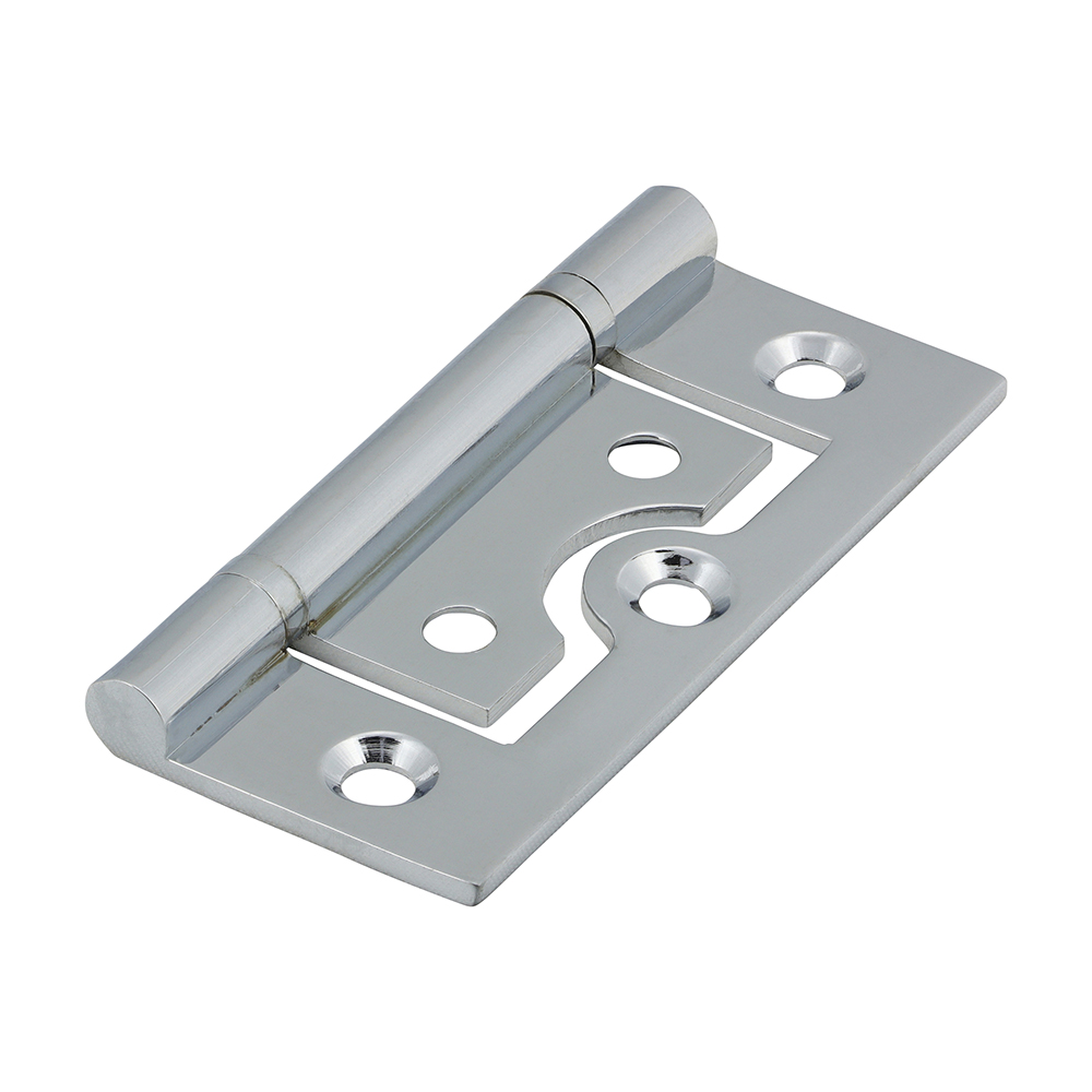 Plain Bearing Flush Hinge - Solid Brass - Polished Chrome