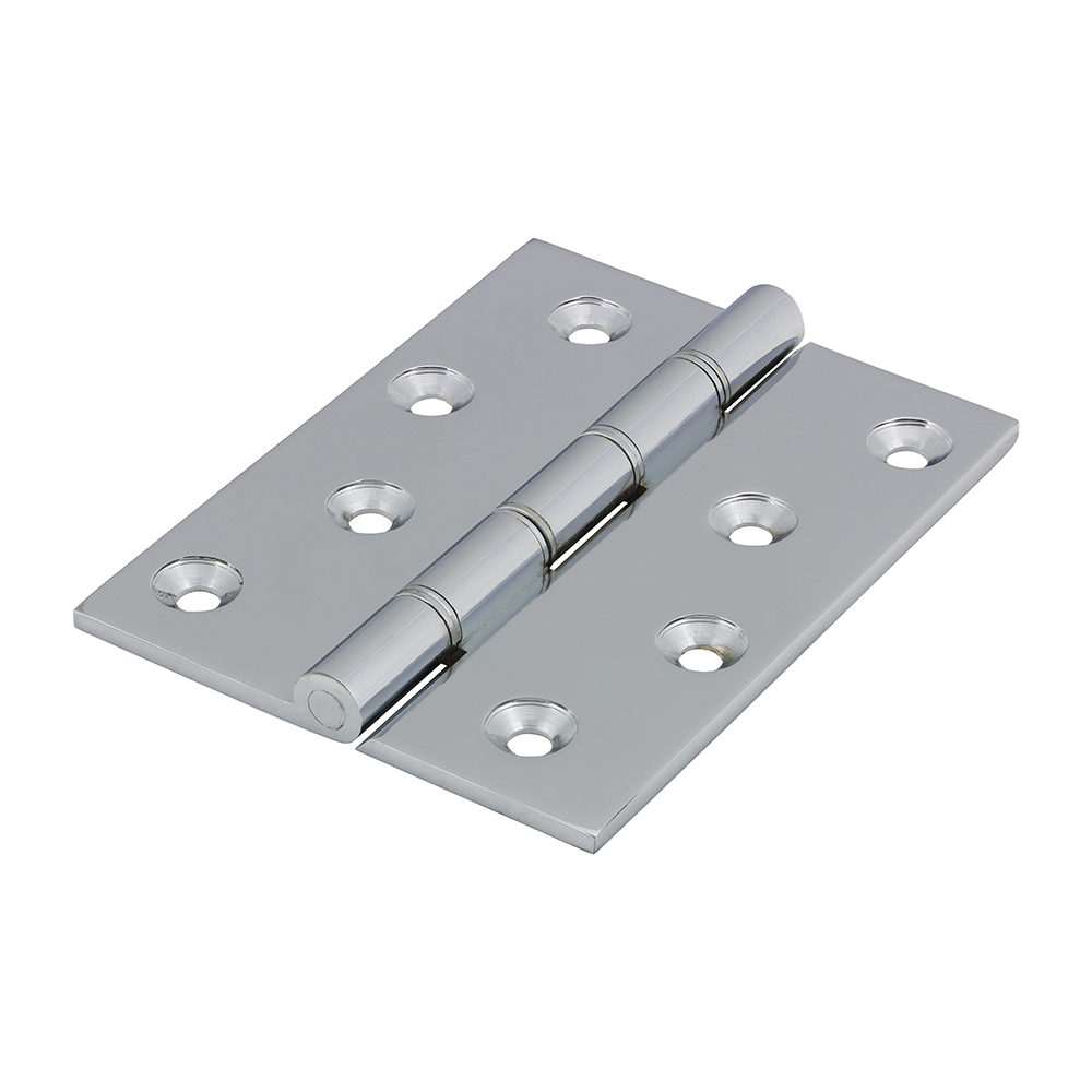 Double Stainless Steel Washered Butt Hinge - Solid Brass - Polished Chrome