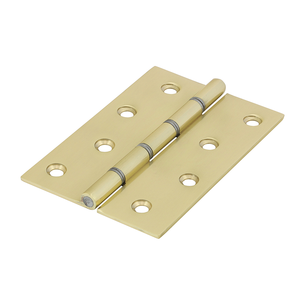 Double Steel Washered Butt Hinge - Solid Brass - Polished Brass