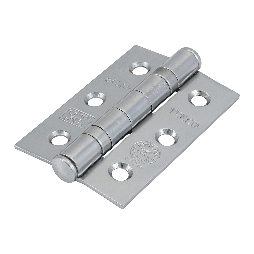 Grade 7 Ball Bearing Fire Door Hinges - Polished Chrome