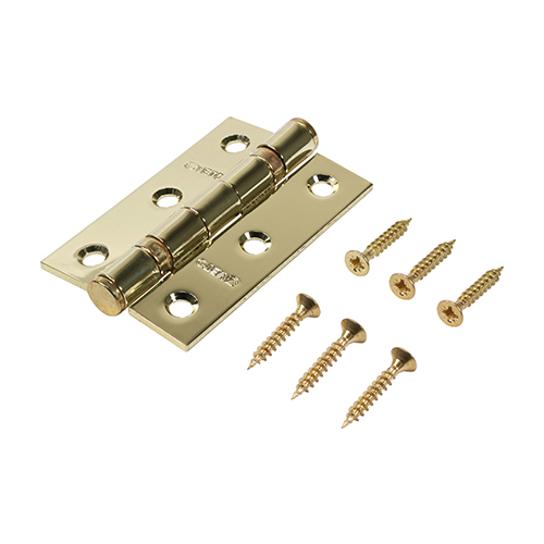  Twin Ball Bearing Hinges - Steel - Electro Brass
