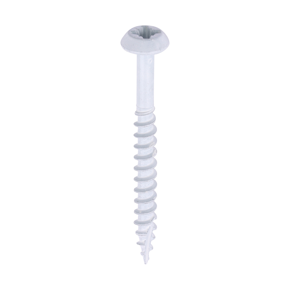 Rainwater Screws - PZ - Low Profile Pan - Exterior - White