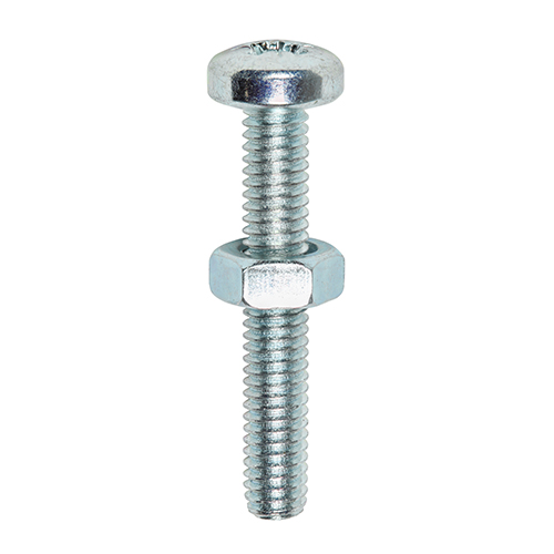 Machine Screws - PZ - Pan & Hex Nuts - Zinc