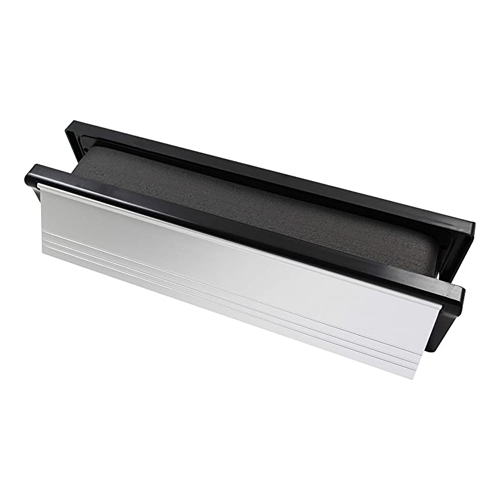 Intumescent Letterbox - Satin Anodised Aluminium - Black Frame