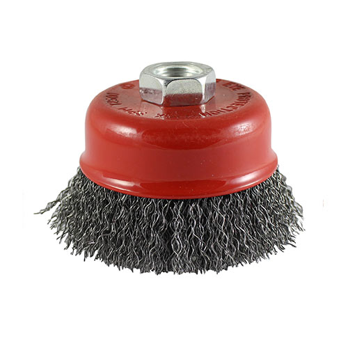 Drill Cup Brush - Crimped Steel Wire