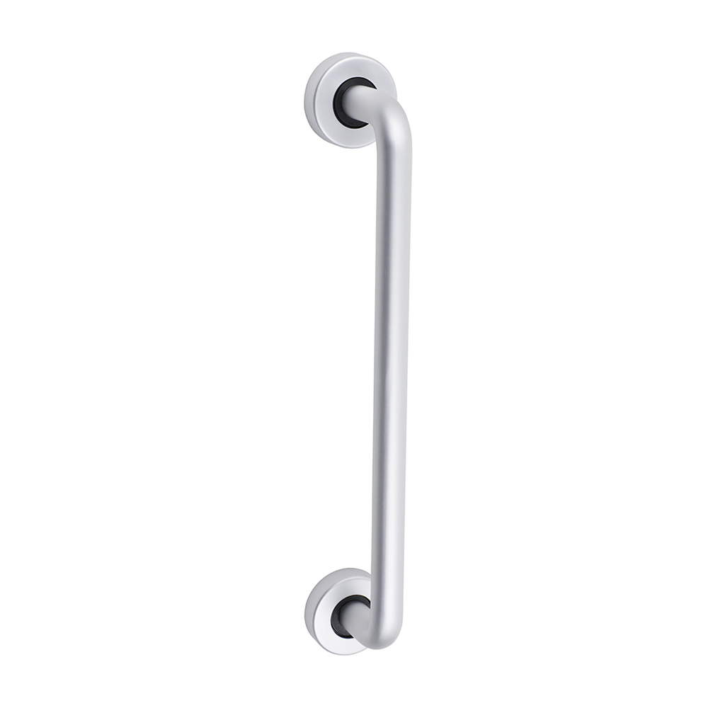 D Shaped Pull Handle On Rose - Satin Anodised Aluminium