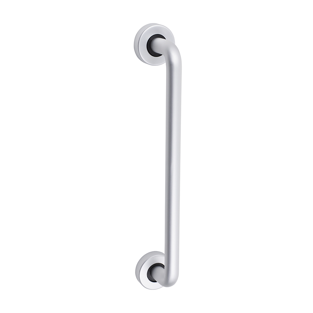 D Shaped Pull Handle On Rose - Satin Anodised Aluminium