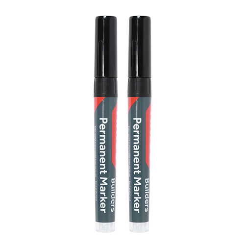 Builders Permanent Markers - Chisel Tip - Black