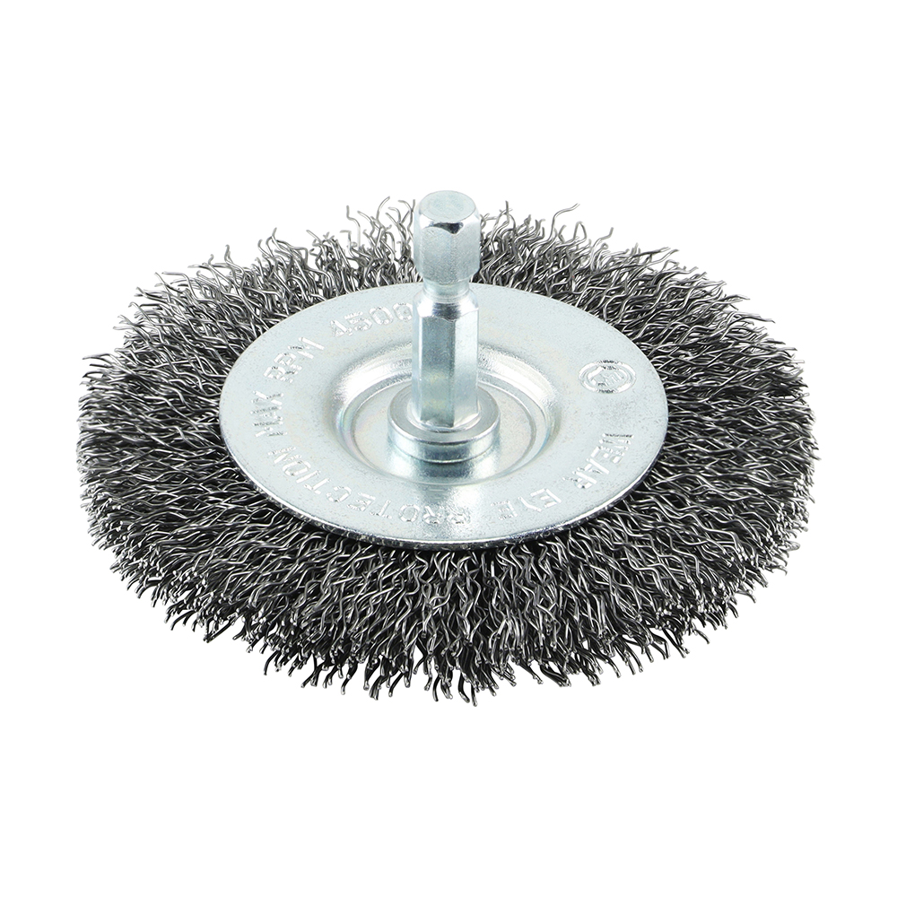 Drill Wheel Brush - Crimped Steel Wire