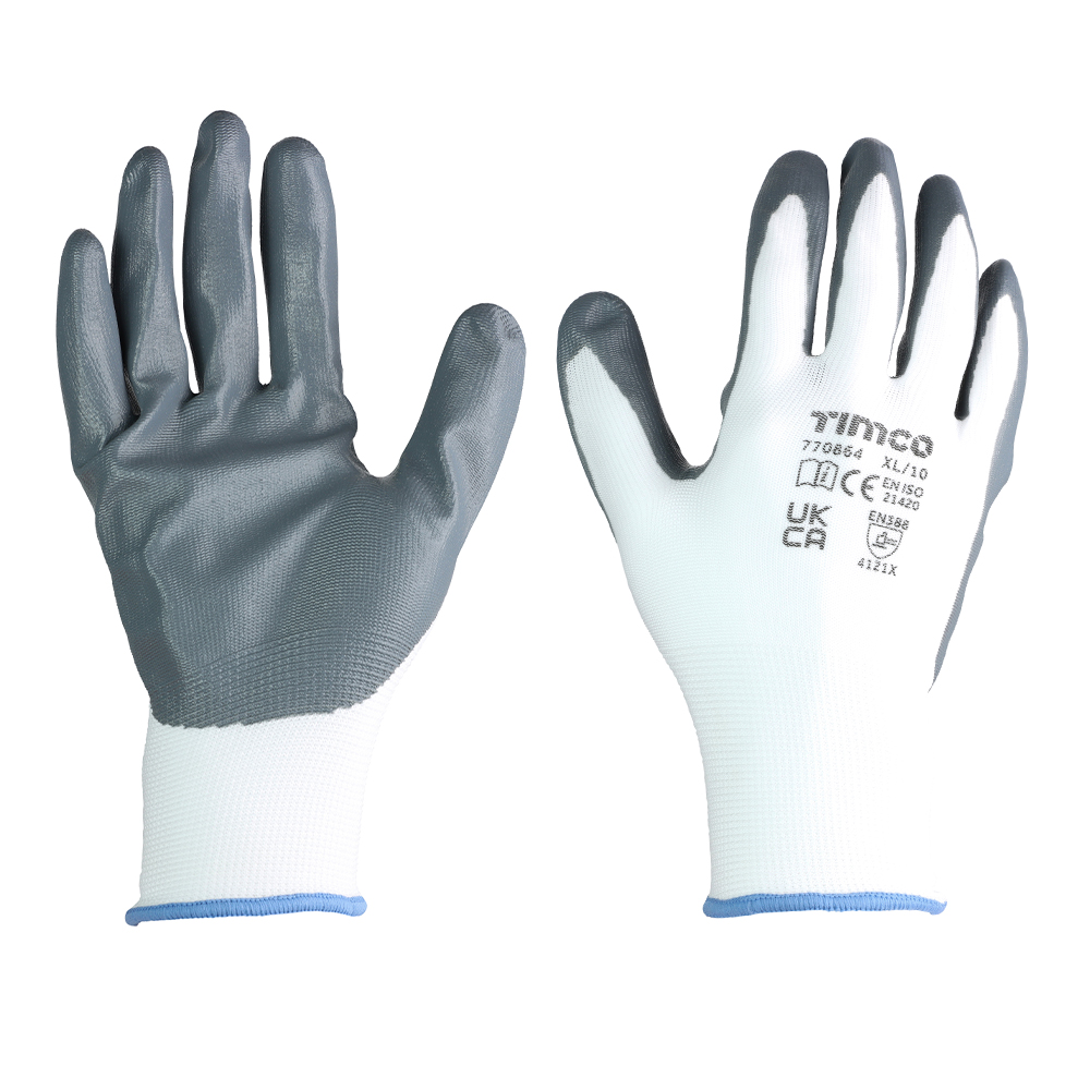 Secure Grip Gloves - Smooth Nitrile Foam Coated Polyester - Multi Pack