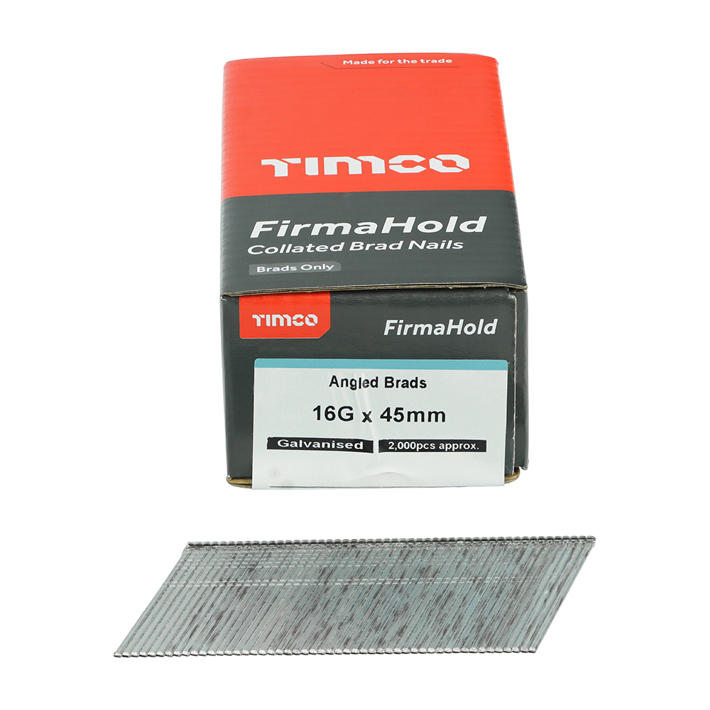 TIMCO FirmaHold Collated Brad Nails 16 Gauge Angled Galvanised