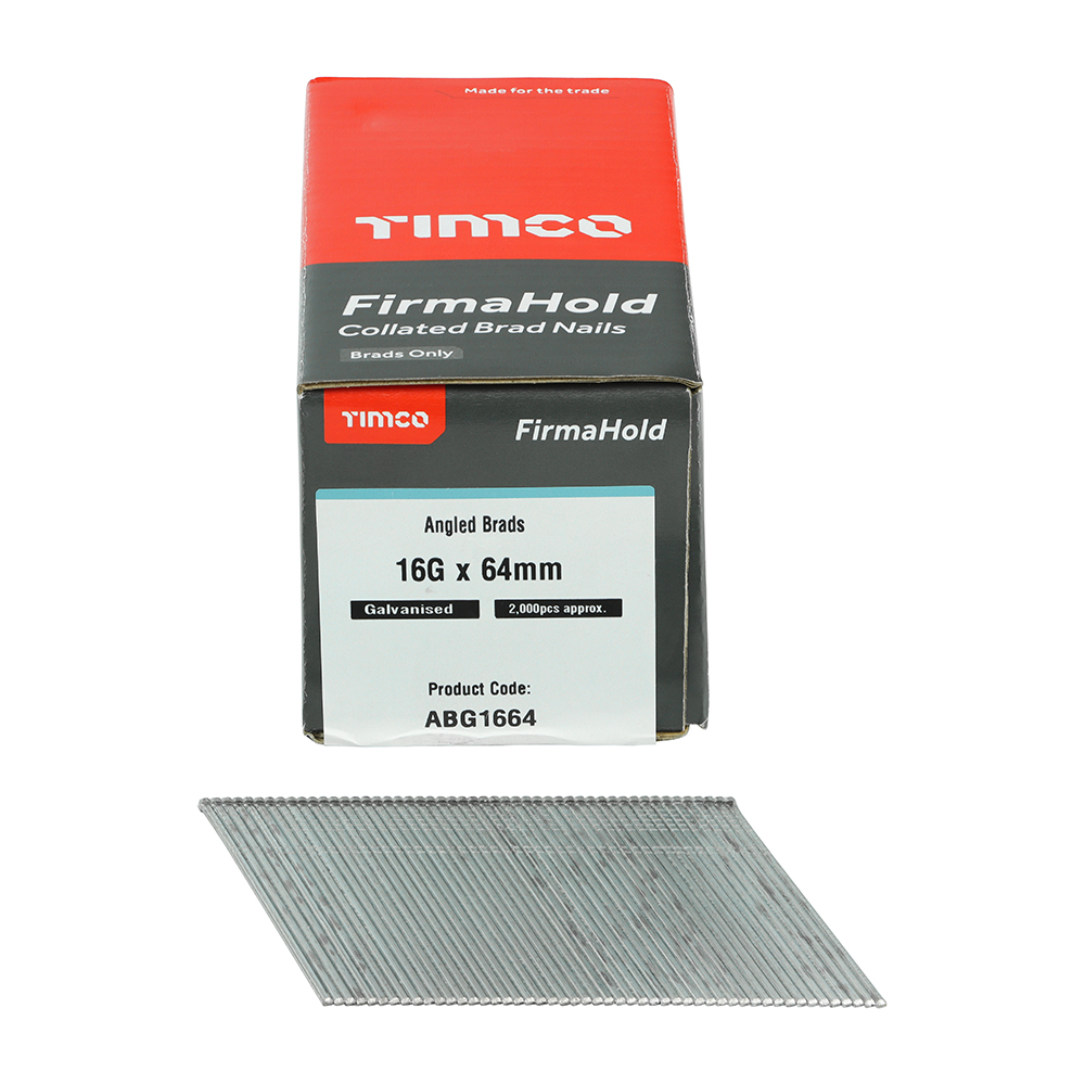 TIMCO FirmaHold Collated Brad Nails 16 Gauge Angled Galvanised