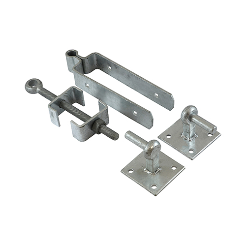 Adjustable Hinge Set With Hook On Plate - Hot Dipped Galvanised