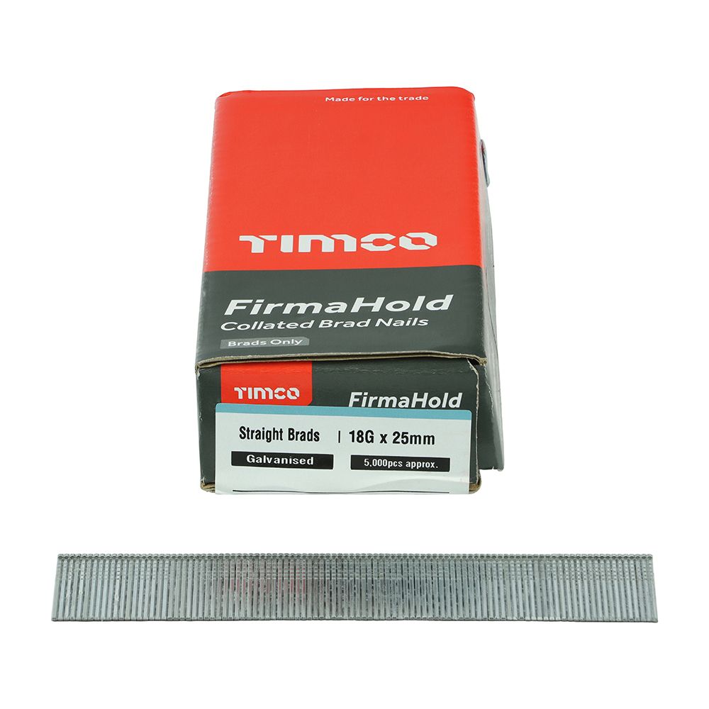 TIMCO FirmaHold Collated Brad Nails 18 Gauge Straight Galvanised