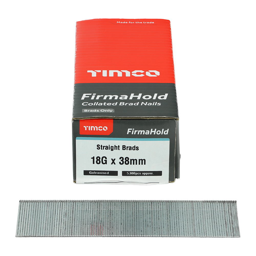 TIMCO FirmaHold Collated Brad Nails 18 Gauge Straight Galvanised