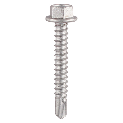 Metal Construction Light Section Screws - Hex - Self-Drilling - Bi-Metal - Exterior - Silver Organic