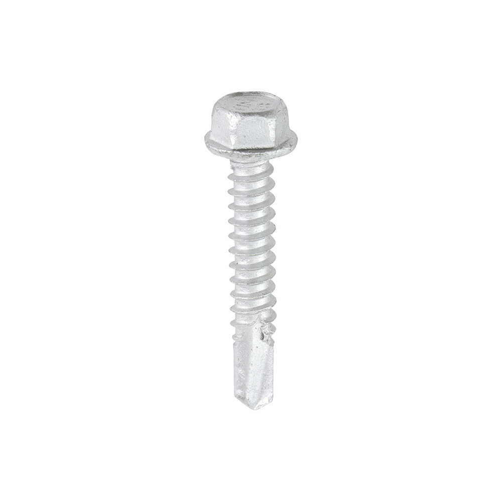 Metal Construction Light Section Screws - Hex - Self-Drilling - Bi-Metal - Exterior - Silver Organic