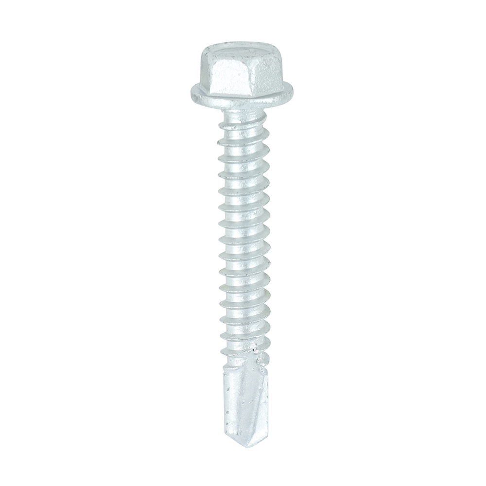 Metal Construction Light Section Screws - Hex - Self-Drilling - Bi-Metal - Exterior - Silver Organic