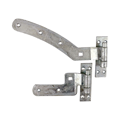 Pair of Curved Rail Hinge Set - Right Hand - Hot Dipped Galvanised