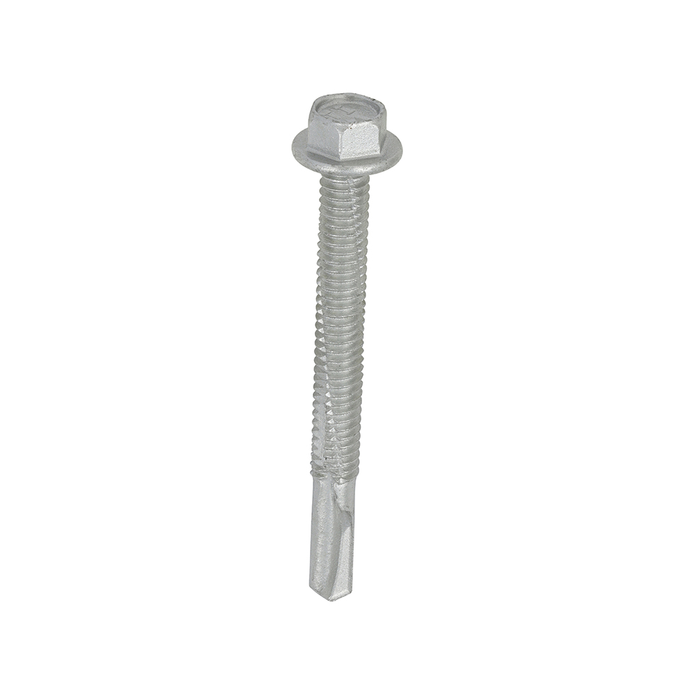 Metal Construction Heavy Section Screws - Hex - Self-Drilling - Exterior - Silver Organic