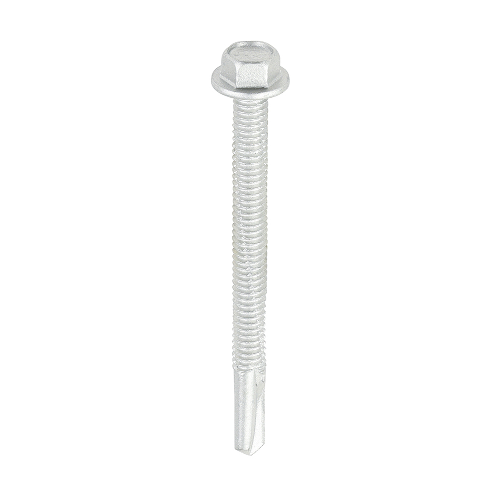 Metal Construction Heavy Section Screws - Hex - Self-Drilling - Exterior - Silver Organic