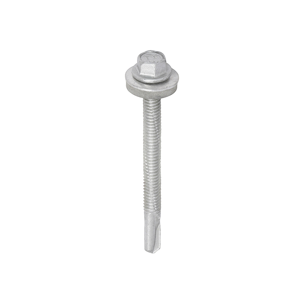 Metal Construction Heavy Section Screws - Hex - EPDM Washer - Self-Drilling - Exterior - Silver Organic