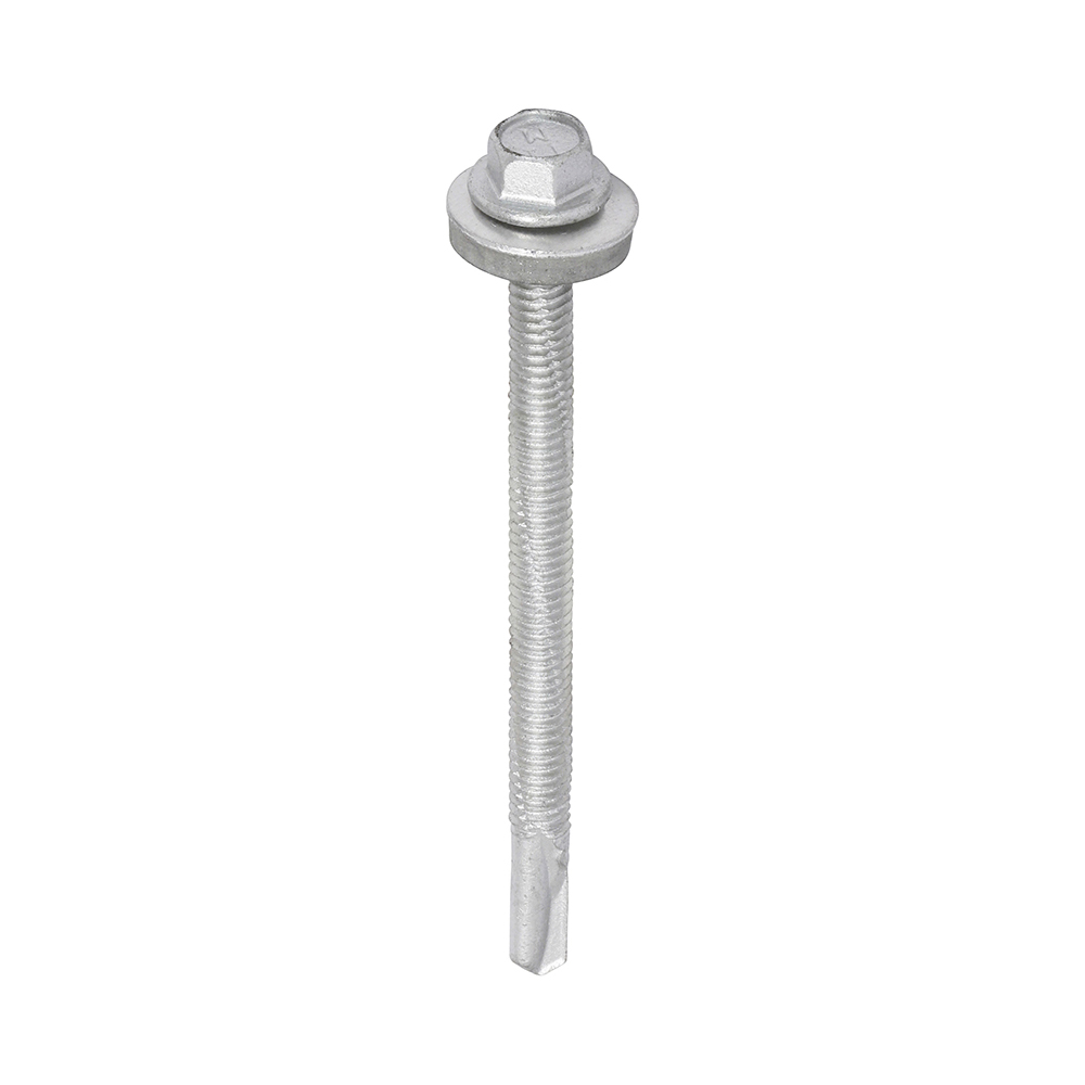 Metal Construction Heavy Section Screws - Hex - EPDM Washer - Self-Drilling - Exterior - Silver Organic