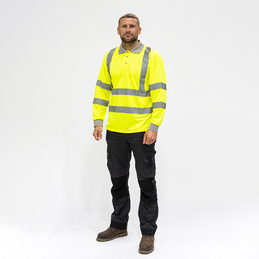 Hi-Visibility Polo Shirt - Long Sleeve - Yellow