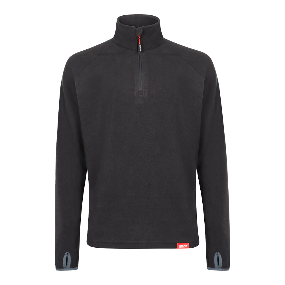 Half Zip Overhead Fleece -Black