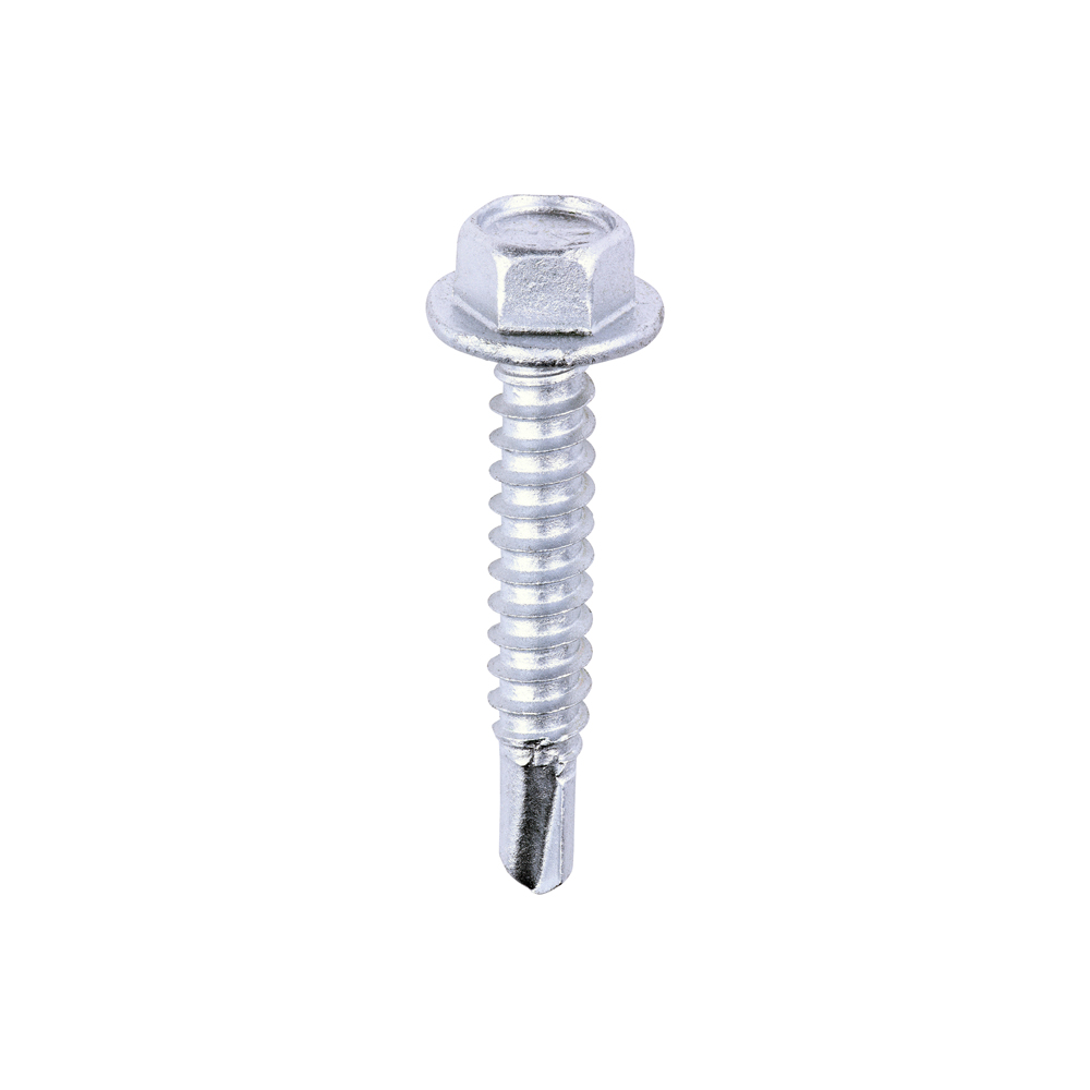 Metal Construction Light Section Screws - Hex - Self-Drilling - Exterior - Silver Organic