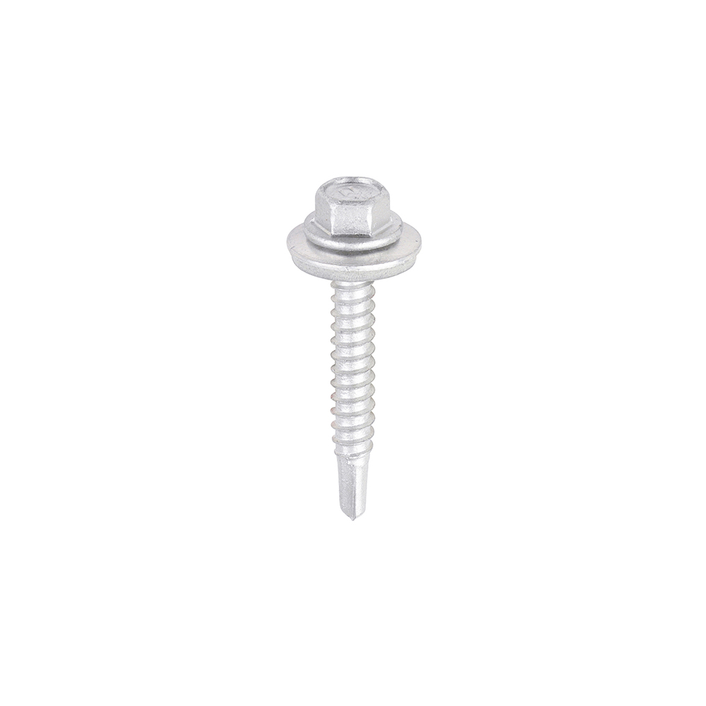 Metal Construction Light Section Screws - Hex - EPDM Washer - Self-Drilling - Exterior - Silver Organic