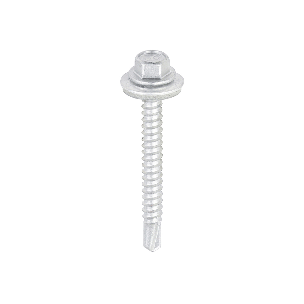 Metal Construction Light Section Screws - Hex - EPDM Washer - Self-Drilling - Exterior - Silver Organic