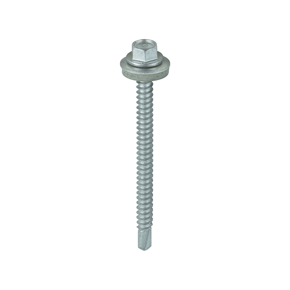 Metal Construction Light Section Screws - Hex - EPDM Washer - Self-Drilling - Exterior - Silver Organic