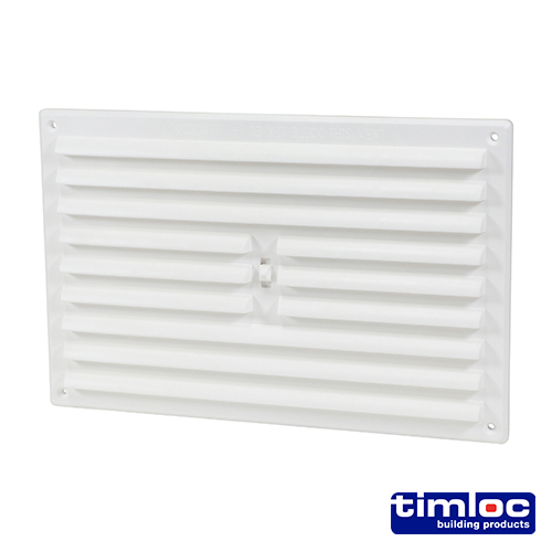 Timloc Internal Plastic Hit and Miss Louvre Grille Vent - White - 1209W