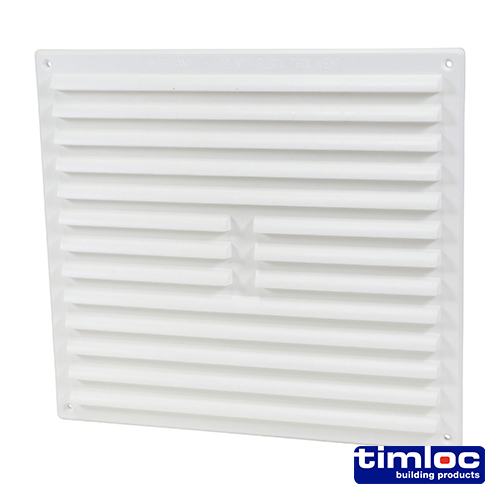 Timloc Internal Plastic Louvre Grille Vent with Flyscreen - White - 1212WF